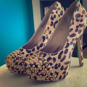 Steve Madden Cheetah spiked heels